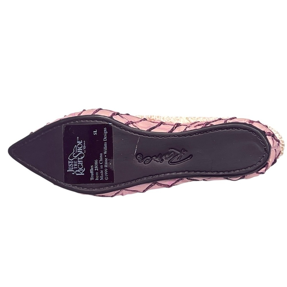 JUST THE RIGHT SHOE Raine 1999 Truffles Pink Red Slipper Flat Miniature Shoe - Picture 7 of 16